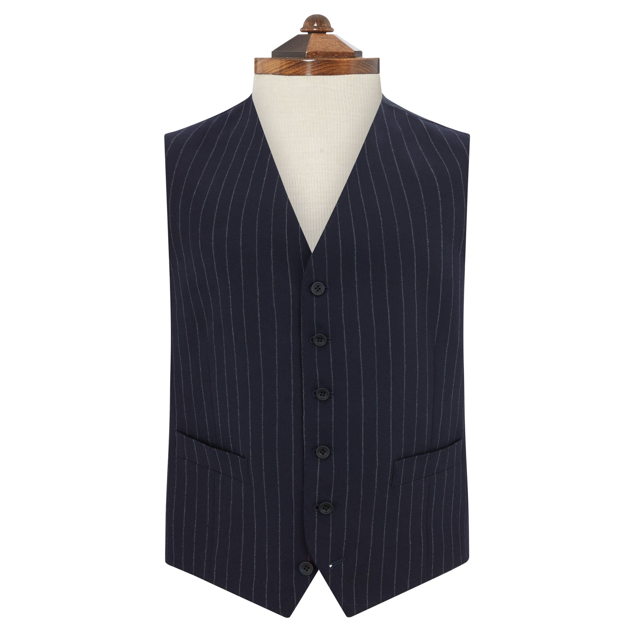 Hyde Navy Pinstripe Waistcoat - Main Image