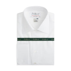 Sylvan White Herringbone Sea Island Cotton Shirt