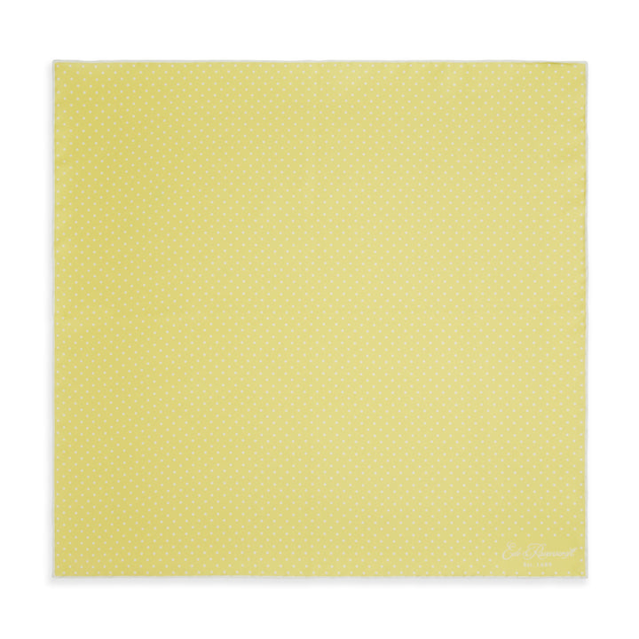 Yellow and White Micro Spot Print Silk Pkt Square