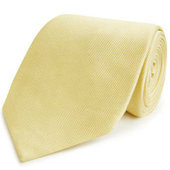 Pale Yellow Heavy Twill Woven Silk Tie