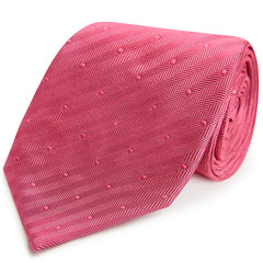 Pink Spot Herringbone Woven Silk Tie