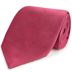 Fuscia Plain Heavy Twill Woven Silk Tie