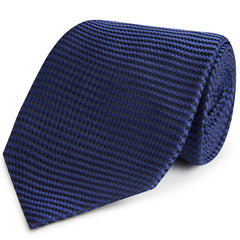 Navy Textured Heavy Twill Woven Silk Tie