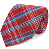 Red Blue Large Check Woven Silk Tie