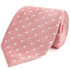 Pink White Textured Spot Woven Silk Tie