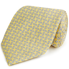 Yellow Chain Printed Silk Tie