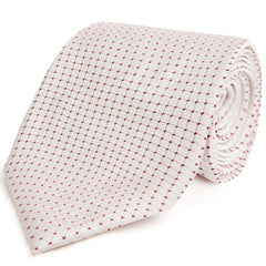 Pale Pink Diamond Spot Woven Silk Tie