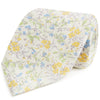 Yellow And Blue Climbing Floral Printed Silk Tie