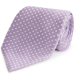 Purple and White Small Spot Woven Silk Tie