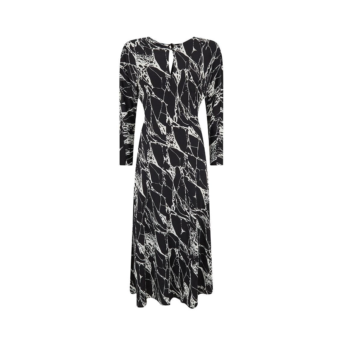 marble print long sleeve dress Marble Print Long Dress