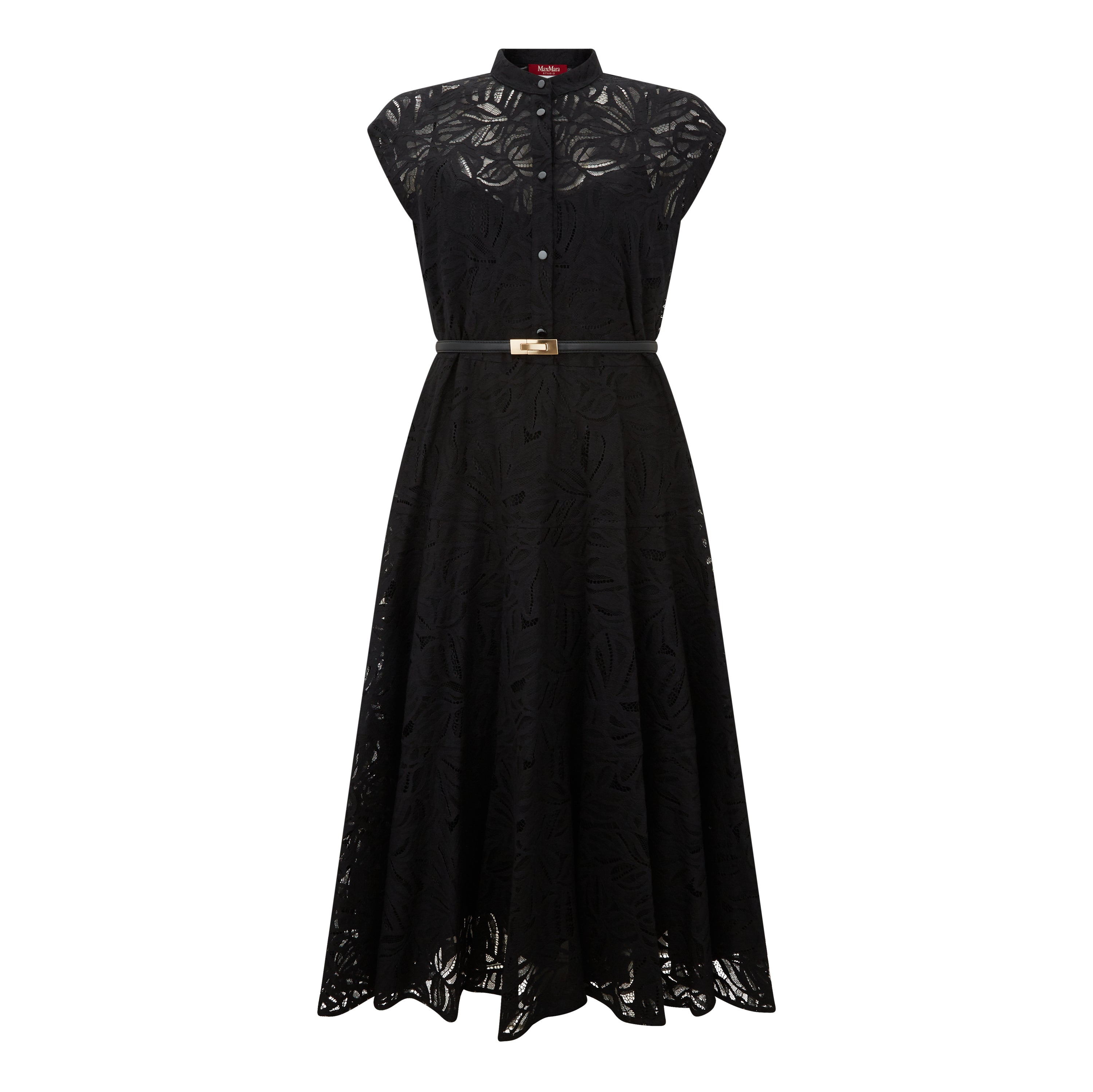 MAX MARA Studio Kabuki Lace Midi Dress - Black MAX MARA Studio Kabuki Lace Midi Dress - Black