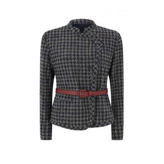 Ede & Ravenscroft | Emporio Armani Houndstooth Tweed Jacket | Black