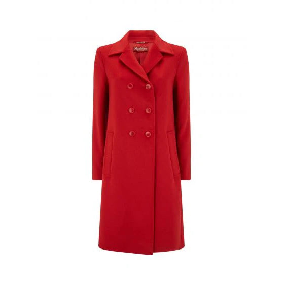 MaxMara red wool top coat 12