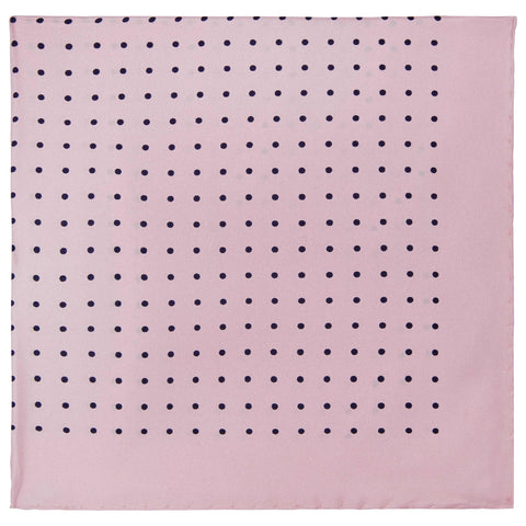 Pink Silk Spot Pocket Square