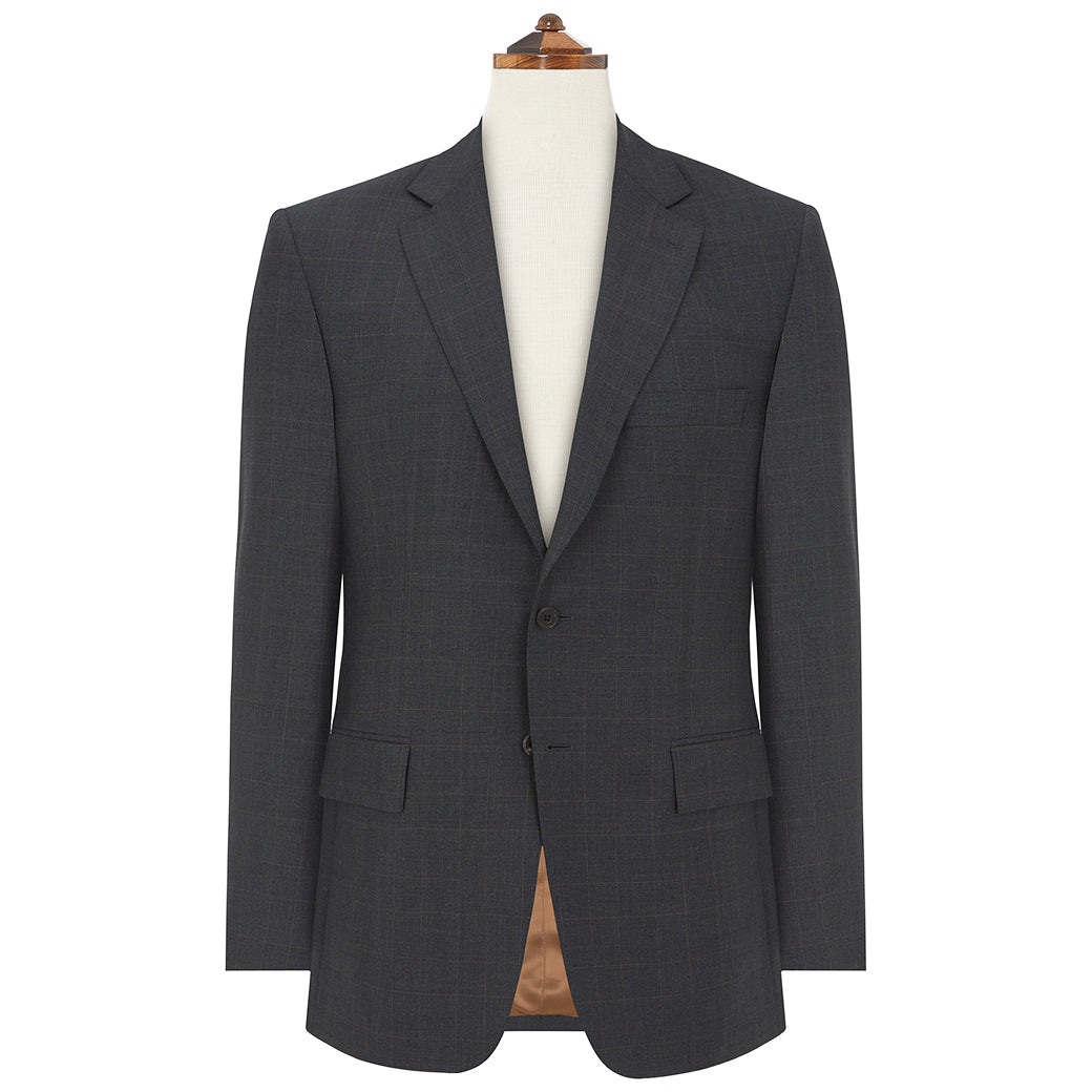 Camel Khaki Windowpane Suit – Modern Fit 1920s Vintage Checkered Pattern Men’s 2 Button Suit