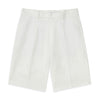 Tully Chalk White Twill Linen Shorts