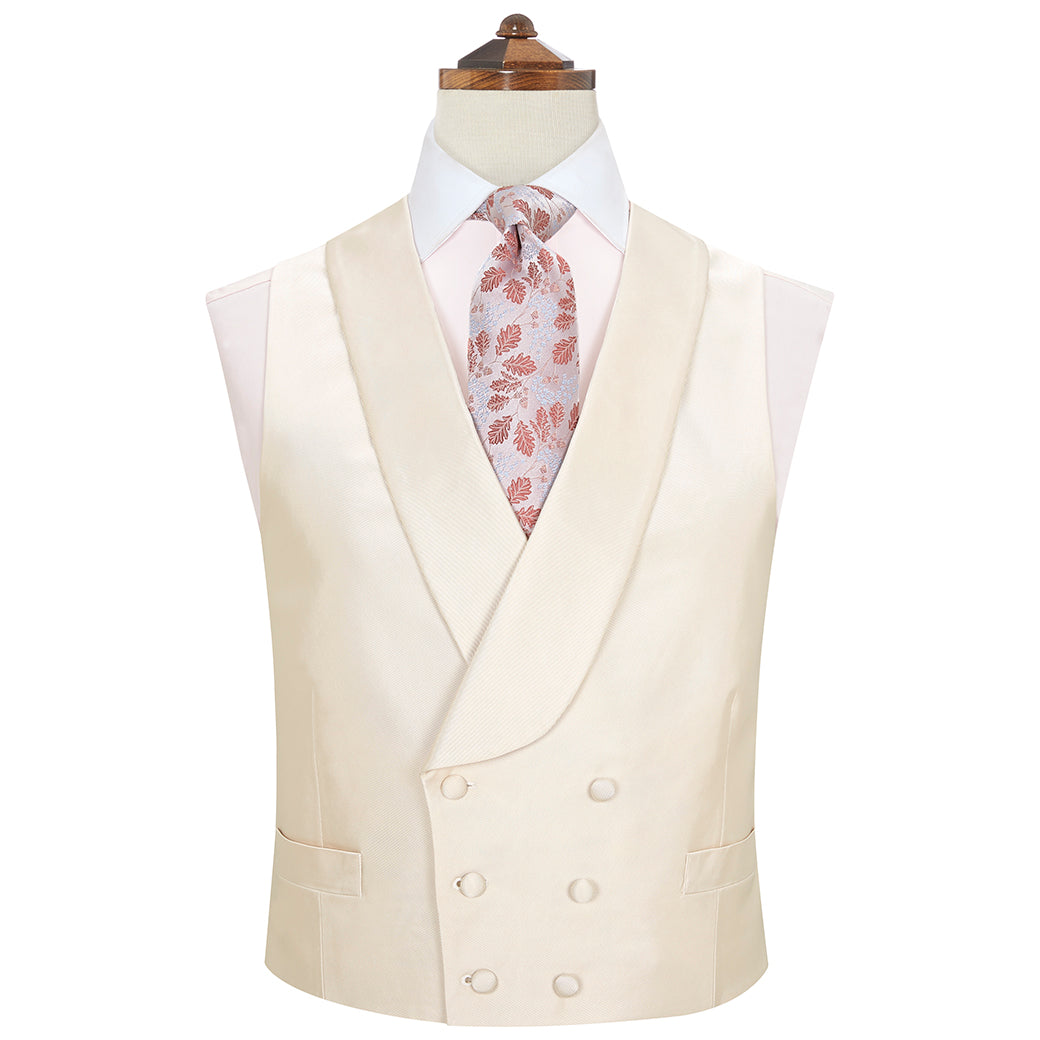 Ede Ravenscroft Hudson Grosgrain Silk and Cotton Waistcoat Ivory