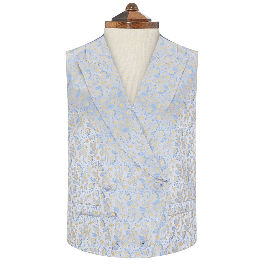 Fashion blue floral waistcoat