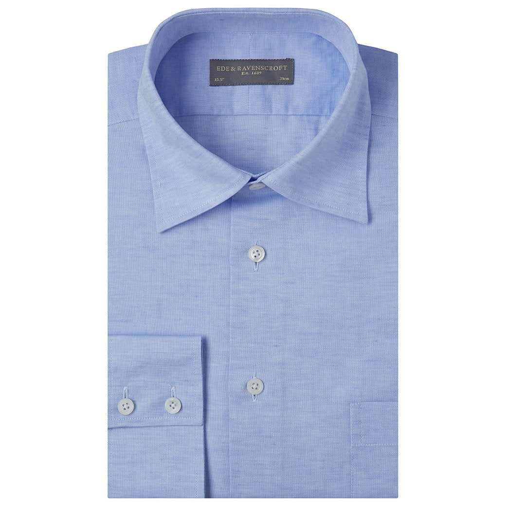 Aragon Pale Blue Cotton Linen Shirt