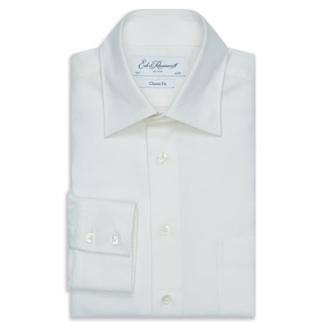 Aragon Chalk White Cotton Cashmere Twill Shirt