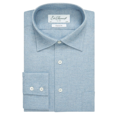 Aragon Pale Blue Cotton Cashmere Twill Shirt