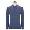 Kirkwell Blue and White Long Sleeve Knitted Shirt