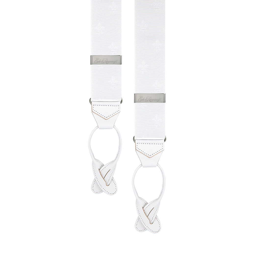 Ede & Ravenscroft | Fleur-de-lys braces | White