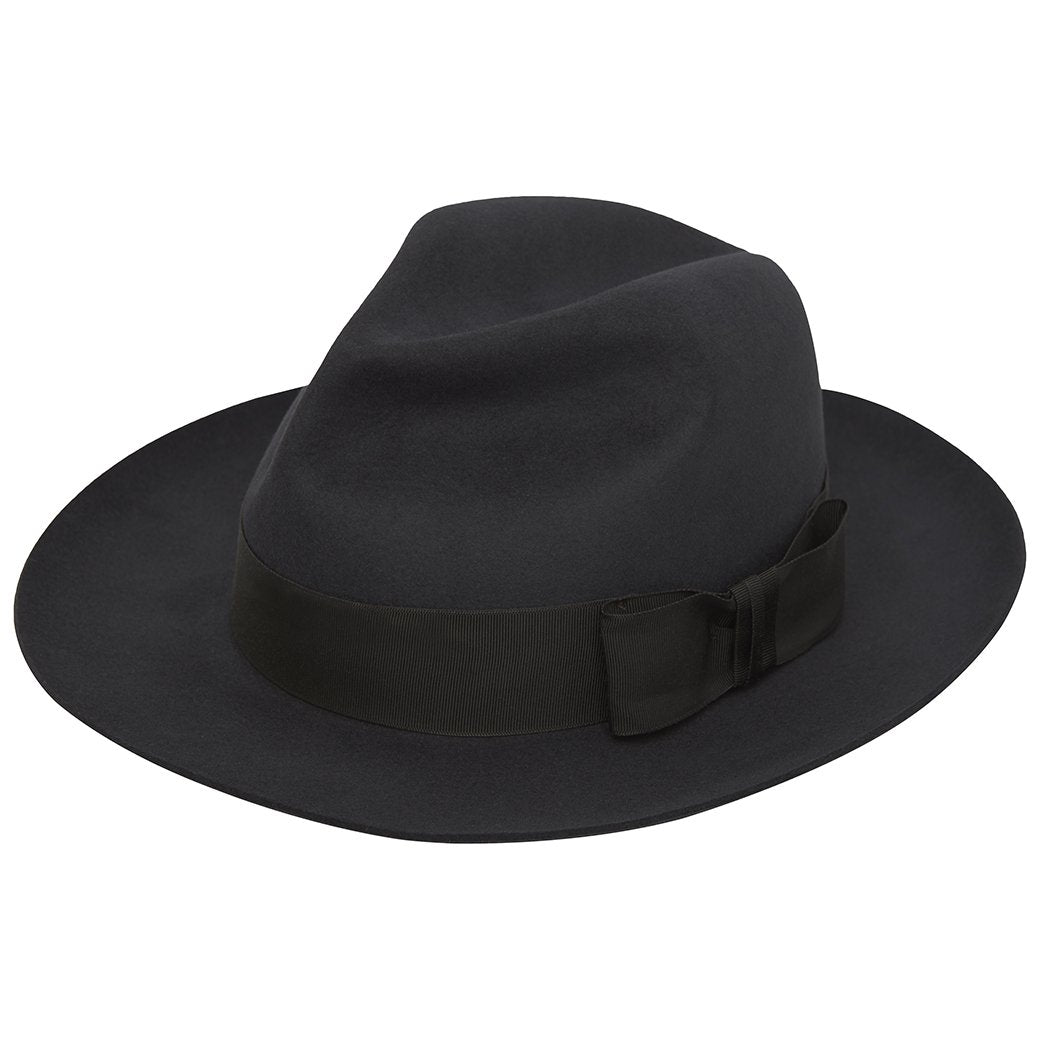 Harper Dark Grey Felt Fedora Hat - Main Image