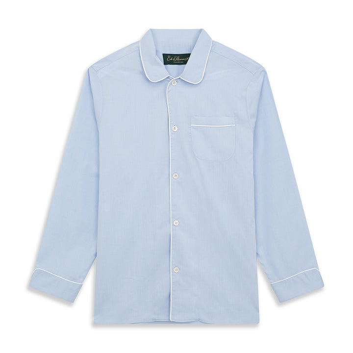 Blue Softest Two-Fold Piped Cotton Pyjama Set
