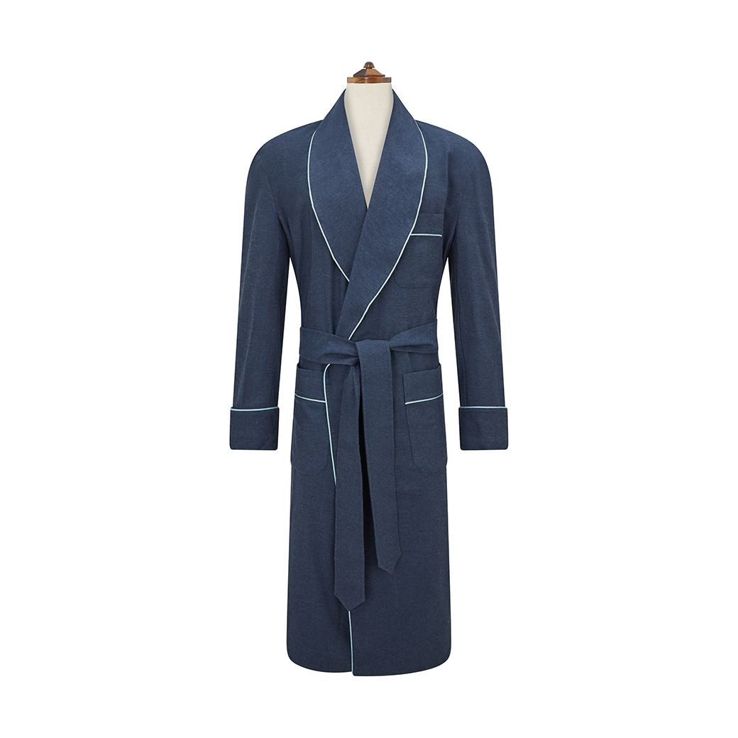 Ede Ravenscroft Brushed Twill Dressing Gown Navy