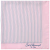 Pink Stripe Printed Silk Pocket Square