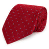 Red and Blue Spot Hopsack Woven Silk Tie