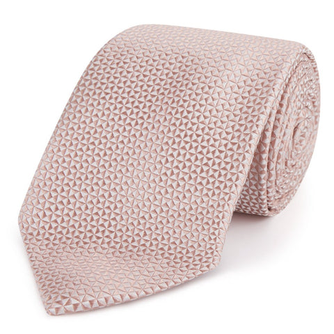 Pink Geometric Woven Silk Tie
