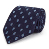 Navy and Blue Paisley Hopsack Woven Silk Tie