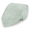 Green Floral Woven Silk Tie