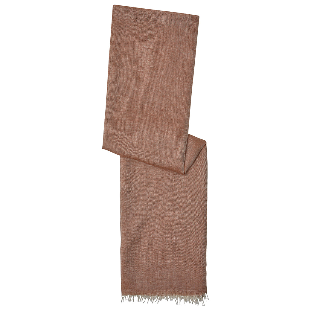 Ede Ravenscroft Rust Lightweight Twill Silk Cashmere Scarf