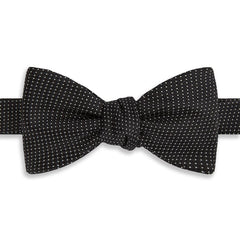 Black and White Micro Dot Woven Silk Bow Tie