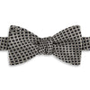 Black and Grey Geo Circle Woven Silk Bow Tie