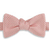 Pink and White Houndstooth Micro Silk Bow Tie
