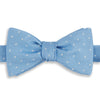 Blue and White Textured Spot Jacquard Silk Bow Tie