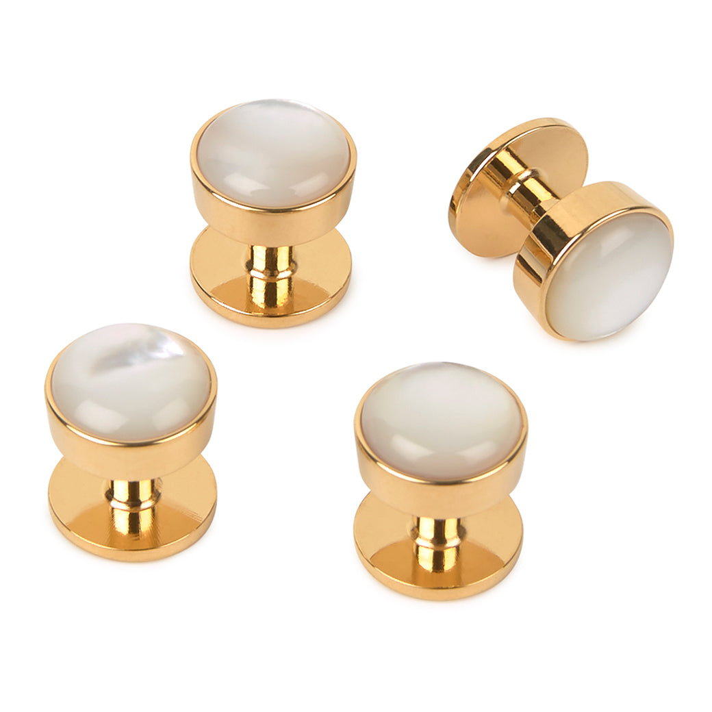 Ede & Ravenscroft | Gold and mother of pearl dress studs | Gold Ede & Ravenscroft | Gold and mother of pearl dress studs | Gold