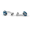 Blue Silver and Enamel Knot Cufflink