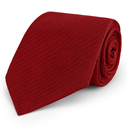 Red Micro Herringbone Woven Silk Tie