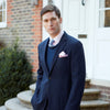 Churton Semi Lined Navy Tropical Ply Wool Suit