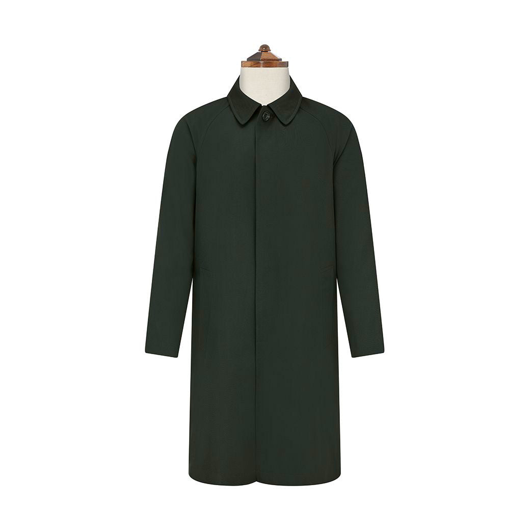 Ede & Ravenscroft | Shelton Twill Wool Raincoat | Green