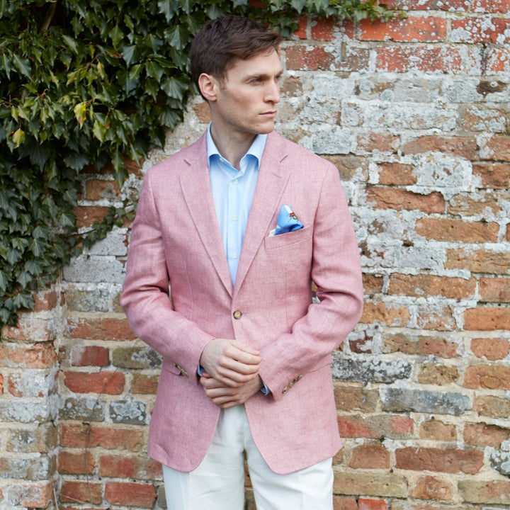 Burleigh Pink Double Faced Linen and Silk Jacket
