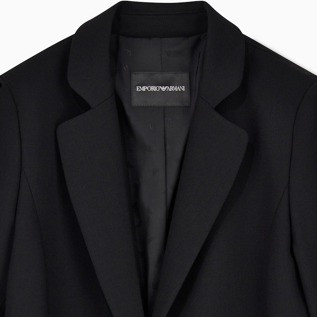 Tailored One Button Wool Stretch Jacket