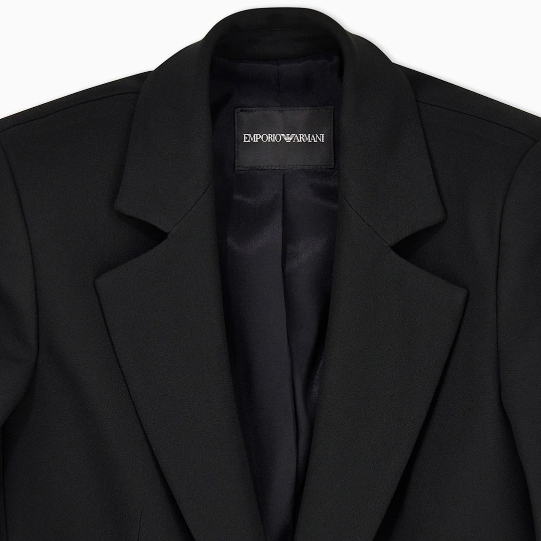 Tailored Short A-Line Cady Crepe Jacket