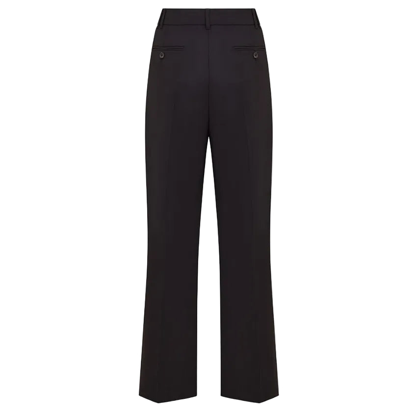 Black Tailored Hopsack Wool Trouser