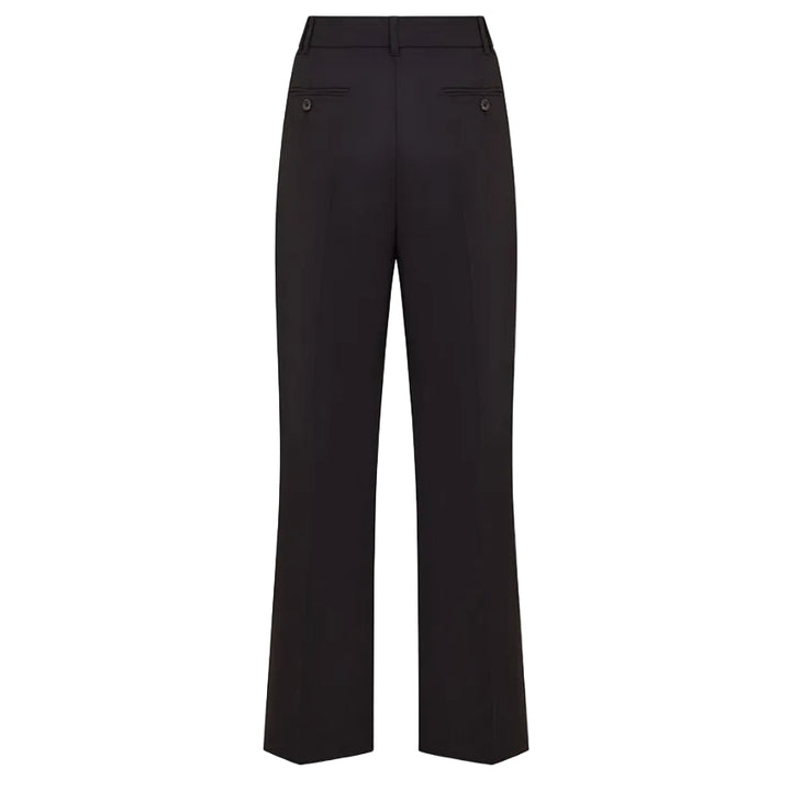 Black Tailored Hopsack Wool Trouser
